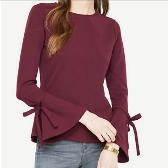 Ann Taylor Tops - Ann Taylor Bow Tied Bell Sleeve Top